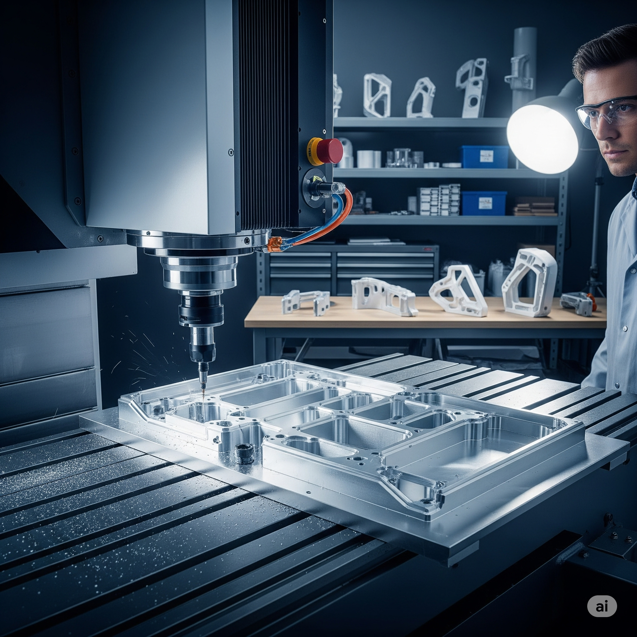 CNC machine and 3D printer side by side