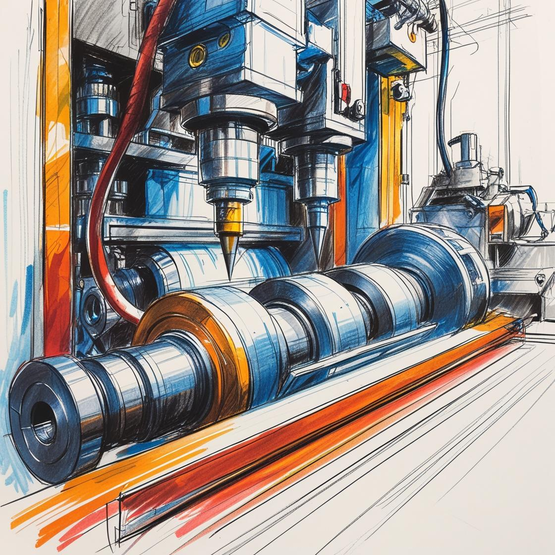 Prototype parts on a workbench