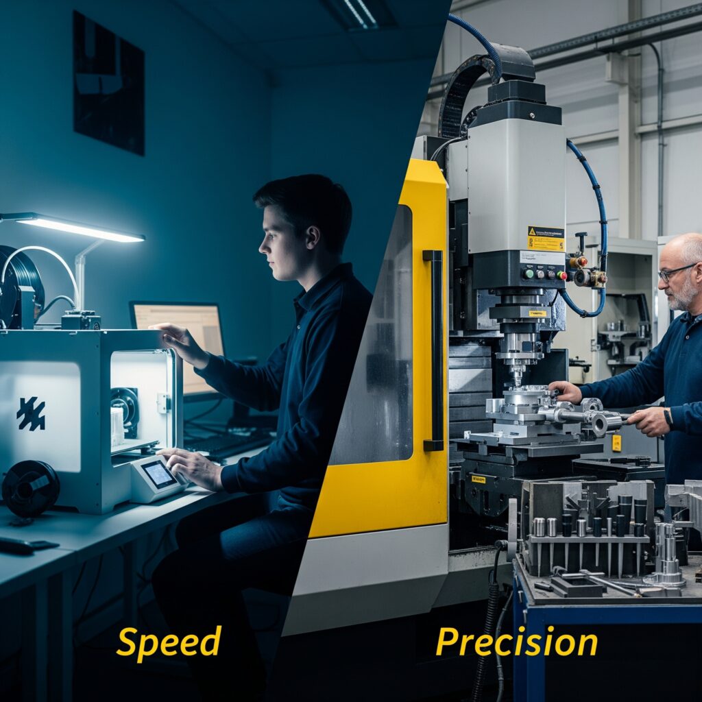 Advanced machinery used for rapid prototyping or final production at WARNING MACHINES
