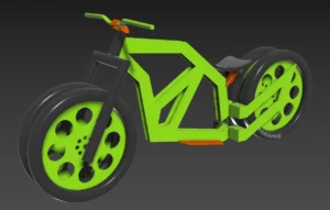 Detailed view of a precision-engineered component for the custom electric bike project